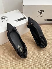 Colestore Chanel Ballerina Shoes Silk Satin Fabric Black - 5
