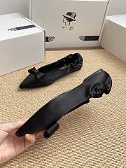 Colestore Chanel Ballerina Shoes Silk Satin Fabric Black - 4