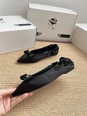 Colestore Chanel Ballerina Shoes Silk Satin Fabric Black - 2