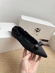 Colestore Chanel Ballerina Shoes Silk Satin Fabric Black - 3