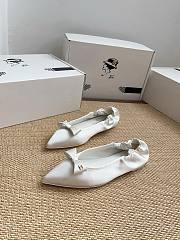 Colestore Chanel Ballerina Shoes Silk Satin Fabric White - 1