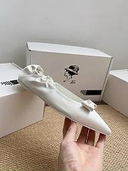 Colestore Chanel Ballerina Shoes Silk Satin Fabric White - 6