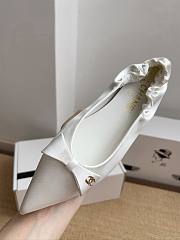 Colestore Chanel Ballerina Shoes Silk Satin Fabric White - 5