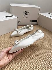 Colestore Chanel Ballerina Shoes Silk Satin Fabric White - 3