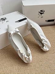 Colestore Chanel Ballerina Shoes Silk Satin Fabric White - 2