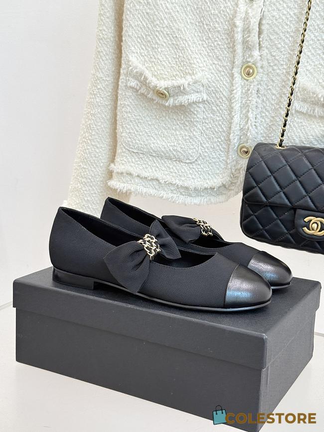 Colestore Chanel Mary Janes Grosgrain & Calfskin Black - 1