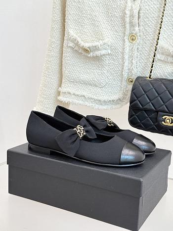 Colestore Chanel Mary Janes Grosgrain & Calfskin Black