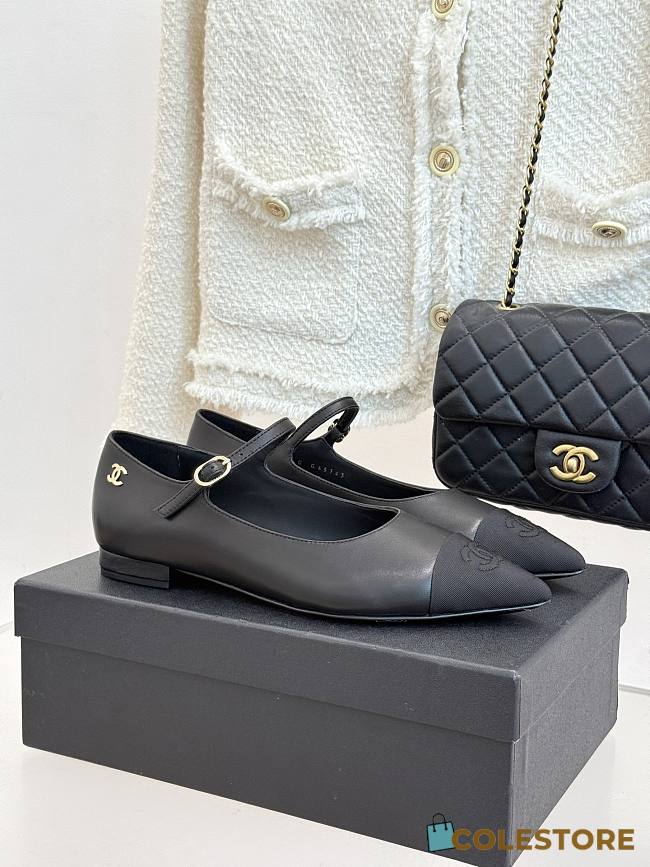 Colestore Chanel Mary Janes Lambskin & Grosgrain Black - 1