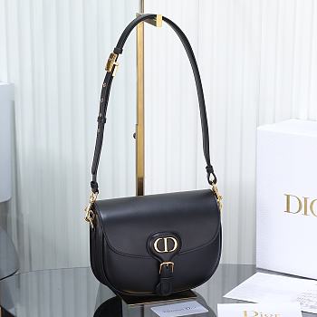 Colestore Dior Medium Dior Bobby Bag Black Grained Calfskin 22.5x17.5x6.5cm