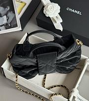 Colestore Chanel Mini Bow Bag Imported Velvet Nylon & Gold-Tone Metal Black 29x38x5cm - 5