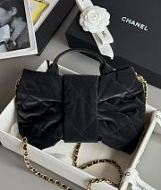 Colestore Chanel Mini Bow Bag Imported Velvet Nylon & Gold-Tone Metal Black 29x38x5cm - 4