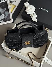 Colestore Chanel Mini Bow Bag Imported Velvet Nylon & Gold-Tone Metal Black 29x38x5cm - 3