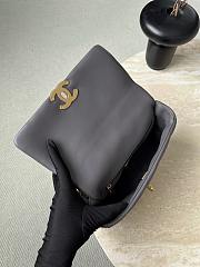 Colestore Chanel 19 Flap Bag Quilted Leather Medium Dark Grey 16x26x9cm - 6