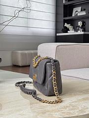 Colestore Chanel 19 Flap Bag Quilted Leather Medium Dark Grey 16x26x9cm - 4