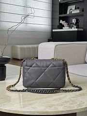 Colestore Chanel 19 Flap Bag Quilted Leather Medium Dark Grey 16x26x9cm - 3