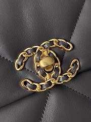 Colestore Chanel 19 Flap Bag Quilted Leather Medium Dark Grey 16x26x9cm - 2