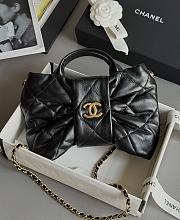Colestore Chanel Mini Bow Bag Shiny Lambskin & Gold Plated Metal Black 18x26x5cm - 1