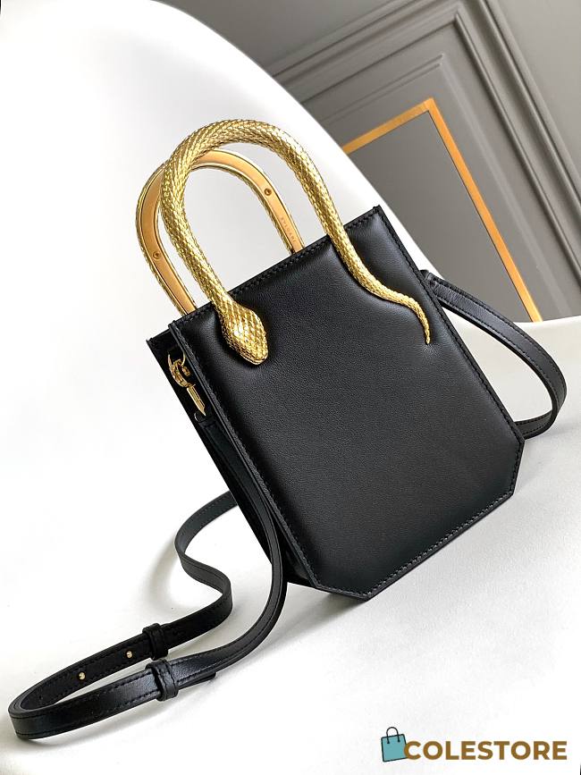 Colestore Bulgari Black Calf leather Serpentine Tote 13 x 17.5 x 5.5 cm - 1