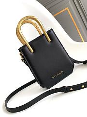 Colestore Bulgari Black Calf leather Serpentine Tote 13 x 17.5 x 5.5 cm - 3