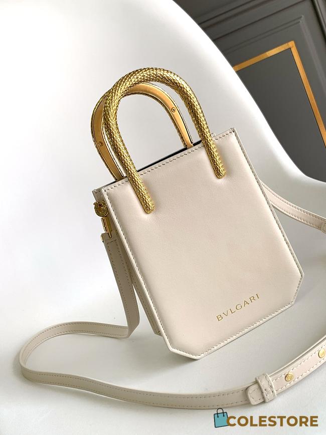 Colestore Bulgari Ivory Calf leather Serpentine Tote 13 x 17.5 x 5.5 cm - 1