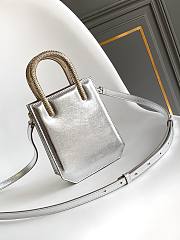 	 Colestore Bulgari Silver Calf leather Serpentine Tote 13 x 17.5 x 5.5 cm - 1