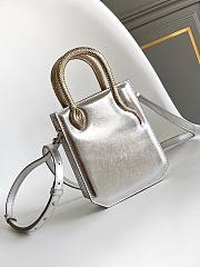 	 Colestore Bulgari Silver Calf leather Serpentine Tote 13 x 17.5 x 5.5 cm - 4