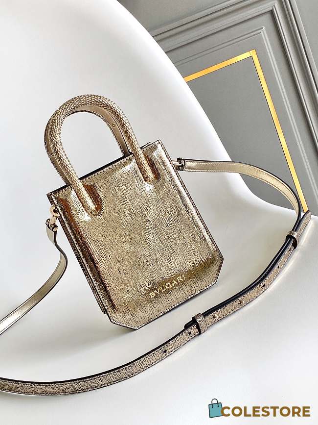 	 Colestore Bulgari Gold Calf leather Serpentine Tote 13 x 17.5 x 5.5 cm - 1