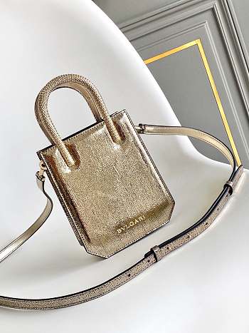 	 Colestore Bulgari Gold Calf leather Serpentine Tote 13 x 17.5 x 5.5 cm