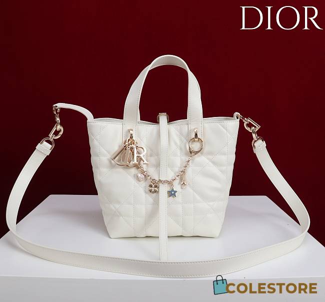 Colestore Dior Toujours Vertical Nano Tote Bag Latte Macrocannage Calfskin 18.5 x 18.5 x 12cm - 1