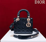 Colestore Dior Small Lady Dior My ABC Dior Bag Navy Patent Cannage Calfskin 20x16x8cm - 1