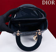 Colestore Dior Small Lady Dior My ABC Dior Bag Navy Patent Cannage Calfskin 20x16x8cm - 5