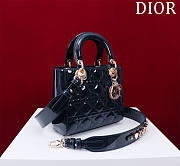 Colestore Dior Small Lady Dior My ABC Dior Bag Navy Patent Cannage Calfskin 20x16x8cm - 3