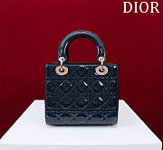 Colestore Dior Small Lady Dior My ABC Dior Bag Navy Patent Cannage Calfskin 20x16x8cm - 2