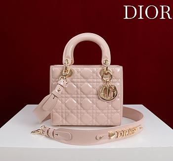 Colestore Dior Small Lady Dior My ABC Dior Bag Powder Pink Patent Cannage Calfskin 20x16x8cm
