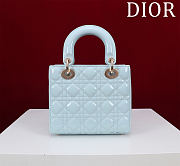 Colestore Dior Small Lady Dior My ABC Dior Bag Powder Blue Patent Cannage Calfskin 20x16x8cm - 4