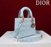 Colestore Dior Small Lady Dior My ABC Dior Bag Powder Blue Patent Cannage Calfskin 20x16x8cm - 3