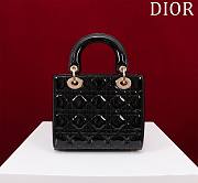 Colestore Dior Small Lady Dior My ABC Dior Bag Black Patent Cannage Calfskin 20x16x8cm - 3