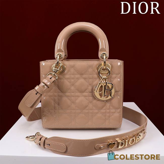 Colestore Dior Small Lady Dior My ABC Dior Bag Blush Patent Cannage Calfskin 20x16x8cm - 1