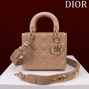 Colestore Dior Small Lady Dior My ABC Dior Bag Blush Patent Cannage Calfskin 20x16x8cm