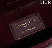 Colestore Dior Small Lady Dior My ABC Dior Bag Burgundy Patent Cannage Calfskin 20x16x8cm - 6
