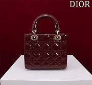 Colestore Dior Small Lady Dior My ABC Dior Bag Burgundy Patent Cannage Calfskin 20x16x8cm - 5