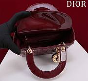 Colestore Dior Small Lady Dior My ABC Dior Bag Burgundy Patent Cannage Calfskin 20x16x8cm - 4