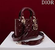 Colestore Dior Small Lady Dior My ABC Dior Bag Burgundy Patent Cannage Calfskin 20x16x8cm - 3