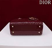 Colestore Dior Small Lady Dior My ABC Dior Bag Burgundy Patent Cannage Calfskin 20x16x8cm - 2