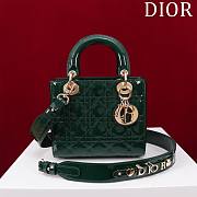 Colestore Dior Small Lady Dior My ABC Dior Bag Green Patent Cannage Calfskin 20x16x8cm - 1
