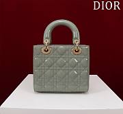 Colestore Dior Small Lady Dior My ABCDior Bag Ethereal Green Patent Cannage Calfskin 20x16x8cm - 5