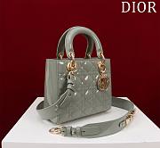Colestore Dior Small Lady Dior My ABCDior Bag Ethereal Green Patent Cannage Calfskin 20x16x8cm - 2