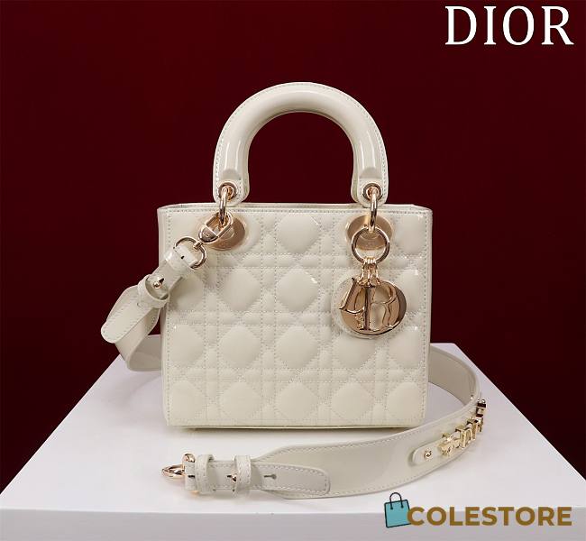 Colestore Dior Small Lady Dior My ABCDior Bag Latte Patent Cannage Calfskin 20x16x8cm - 1