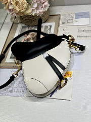 Colestore Dior Saddle Bag with Strap Two-Tone Latte and Black Supple Calfskin 25.5 x 20 x 6.5 cm - 6