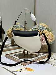 Colestore Dior Saddle Bag with Strap Two-Tone Latte and Black Supple Calfskin 25.5 x 20 x 6.5 cm - 3